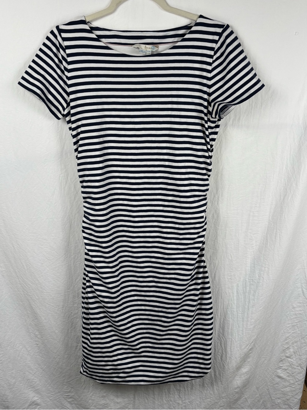 Boden women’s 10 R Black and White Striped Scoop Dress